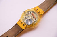 1992 Delave GK145 Swatch montre | Suisse jaune des années 90 Swatch montre
