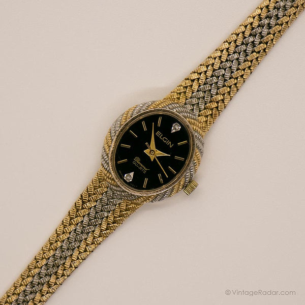 Vintage bicolore Elgin Dames montre | Le luxe montre pour elle