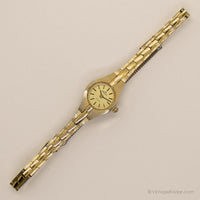 Vintage Gold-Ton Uhr von majestätisch | 90er Retro Armbanduhr für sie