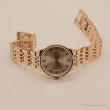 Vintage minimalistisch Uhr für Damen | Lässige Rose-Gold-Armbanduhr