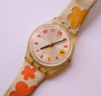 2004 heures juteuses GE402 swatch montre Pour les femmes | Floral swatch montre