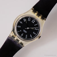 1992 Swatch LK137 Barbarella Watch | خمر أسود Swatch Lady