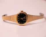 Vintage mechanisch Timex Uhr für sie | 1980er Jahre schwarzes Zifferblatt Timex Uhr