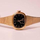 Vintage Mechanical Timex Watch for Her | 1980s Black Dial Timex Watch