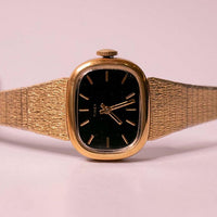 Vintage Mechanical Timex Watch for Her | 1980s Black Dial Timex Watch