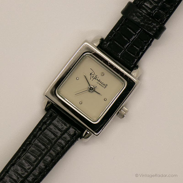 Vintage rechteckig Uhr von référence | Silberton Uhr für Sie
