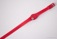 2012 Swatch LR124 arándano amargo reloj | Correa larga roja Swatch