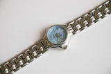 Silver-Tone VANITY FAIR Quartz Watch | Blue-dial Vintage Watch for Women