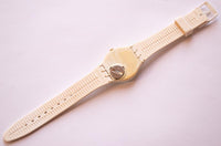 2013 WHITE BISHOP GW164 Swatch Watch | Minimalist White Swiss Swatch Watch