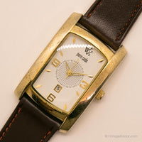 Orologio rettagolare Pierre Cardin | Orologio da appuntamento tono d'oro degli anni '90