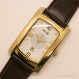 Vintage rectangular Pierre Cardin reloj | Fecha de tono de oro de los 90 reloj