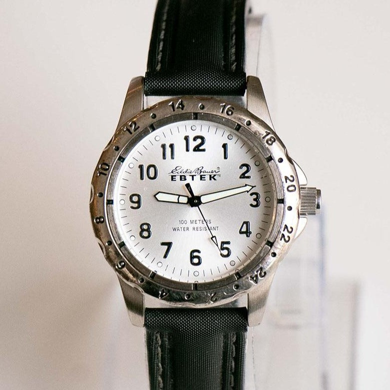 Silver-Tone Eddie Bauer Ebtek Men's Watch Water-resistant 100 meters ...