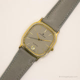 Vintage Gold-tone Junghans Watch | Rectangular Date Wristwatch