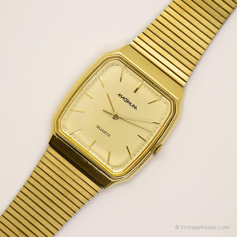 Madnom Watch Vintage Gold-tone Magnum Watch | 90s Retro Wristwatch – Vintage Radar