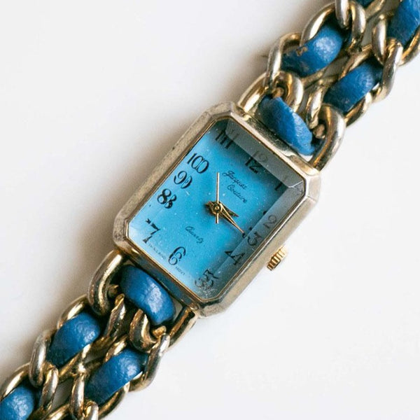 Vintage Jacques Couture Watch for Women | Blue Dial Quartz Watch
