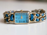Vintage Jacques Couture Watch for Women | Blue Dial Quartz Watch