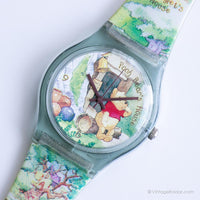 Antiguo Winnie the Pooh Cien acre de madera reloj | EXTRAÑO Disney reloj