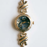 Zweifarbiger Powin Vintage Uhr Für Frauen mit Marmoreffekt -Zifferblatt