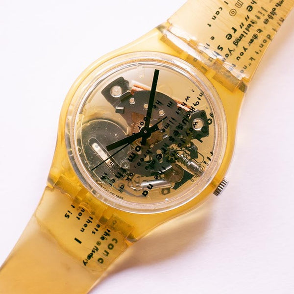 1996 Phonescan GK221 suizo swatch reloj | 90s transparente swatch reloj
