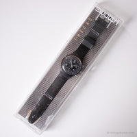 1995 Swatch SCB114 Pure Black Uhr | Vintage All-Black Swatch Chrono