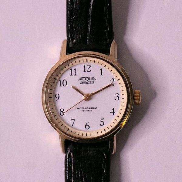 Montre pour homme Guess WaterPro Indiglo en cuir noir, quartz, lunette Montre pour homme Guess WaterPro Indiglo en cuir noir, quartz, lunette