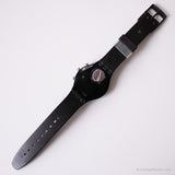 1995 Swatch SCB114 PURE BLACK Watch | Vintage All-Black Swatch Chrono