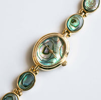 Gold-Tone Arenix Vintage Watch | Marble-Effect Dial Quartz Watch