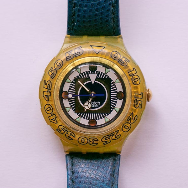 90s سويسري الغوص Swatch مشاهدة | 1995 Swatch Scuba Suedpol SDG106 ساعة