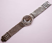 2002 Silver Scales SFK167 Swatch reloj | Piel vintage Swatch reloj