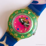 1991 Swatch SDN101 Happy Fish Watch | زاهى الألوان Swatch Scuba مع مربع