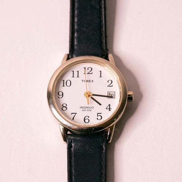 Timex Indiglo -Datumfenster Uhr für Frauen blau Uhr Gurt