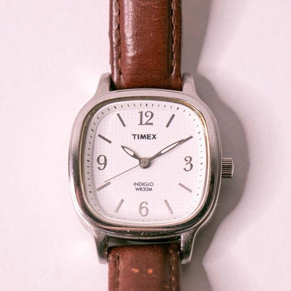 Timex Indiglo WR 30m montre Boîtier en acier inoxydable à tonalité argentée