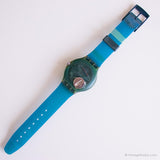 1991 Swatch SDN100 BLUE MOON Watch | 90s Blue Swatch Scuba with Box