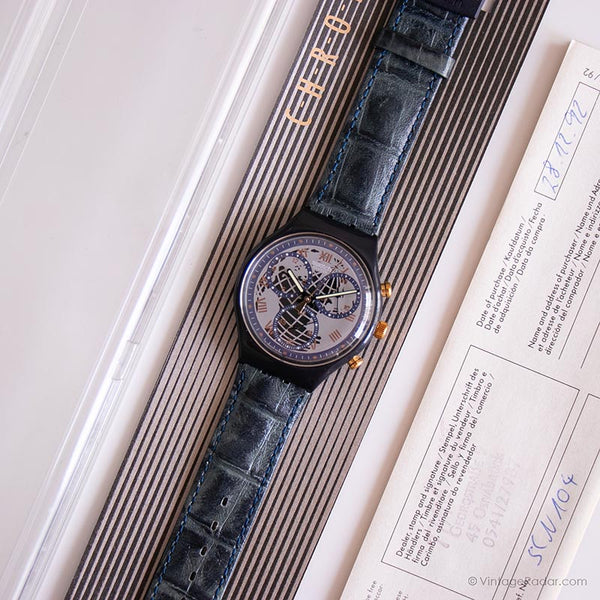 1992 Swatch SCN104 zeitlose Zone Uhr | Box und Papiere Swatch Chrono