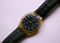 1996 خمر Swatch GK716 ساعة | 90s كلاسيكية أسود Swatch ساعة جنت