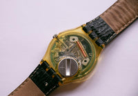 1996 Vintage Swatch GK716 reloj | 90s clásico negro Swatch Caballero reloj