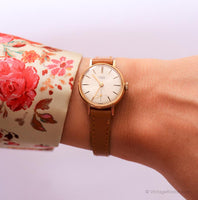1960 Consul 17 Rubis hecho suizo reloj para mujeres chapado en oro Incabloc