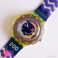 1992 Swatch SDJ100 Tide Coming Tide reloj | Amarillo y azul Swatch Scuba