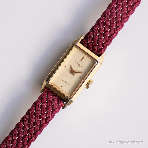 Minuscolo rettangolare vintage Timex Guarda per lei | Oro-oro oro oro