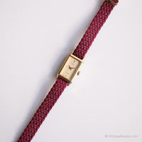 Vintage pequeño rectangular Timex reloj para ella | Reloj de pulsera de oro