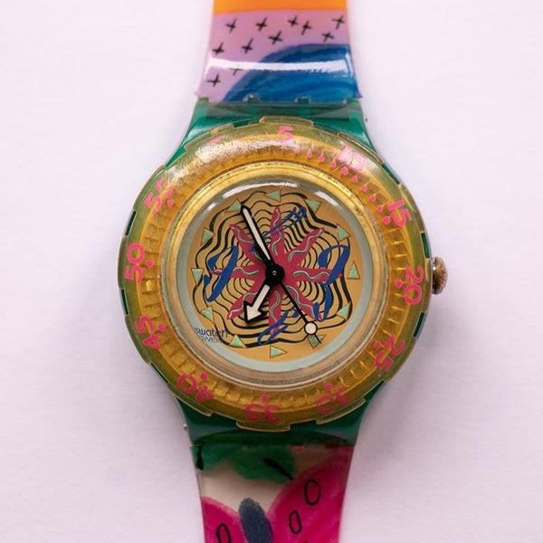 1993 Sea Floor SDN108 Swatch Scuba montre | Dive suisse vintage montre