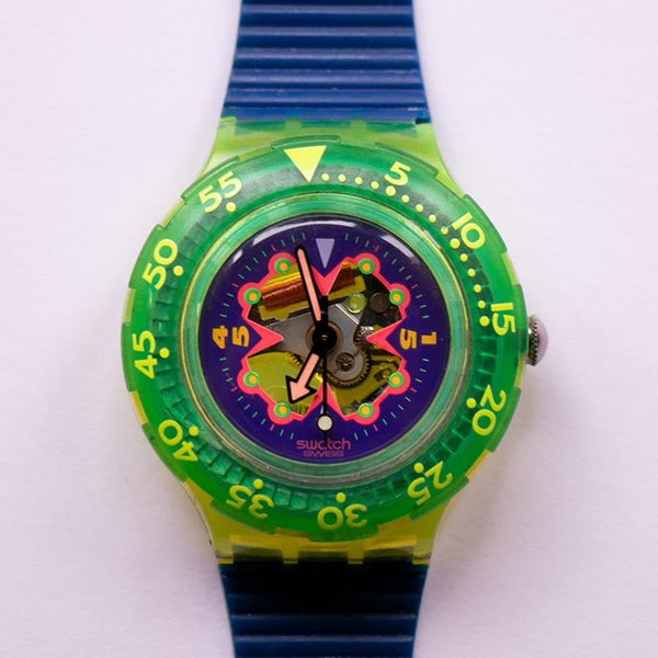 1993 BAY BREEZE SDJ101 Swatch Scuba Watch | 90s Swiss Dive Watch