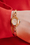 Gold-tone Waltham Ladies Dress Watch with White & Blue Gemstones