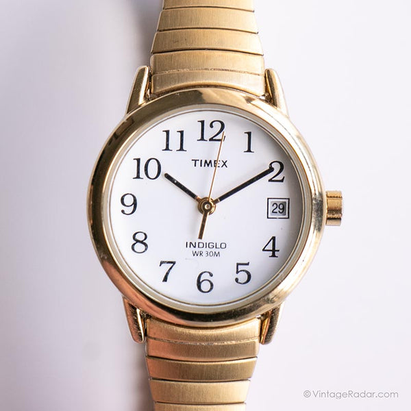 Vintage Stainless Steel Timex Indiglo Watch | Gold-tone Ladies Watch