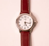 Timex Damen Indiglo Uhren auf kleine Handgelenke dunkelroter Riemen