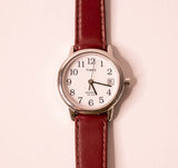 Timex Relojes indiglo para mujer para muñecas pequeñas correa roja oscura