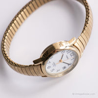 Acero inoxidable vintage Timex Indiglo reloj | Damas de tono de oro reloj