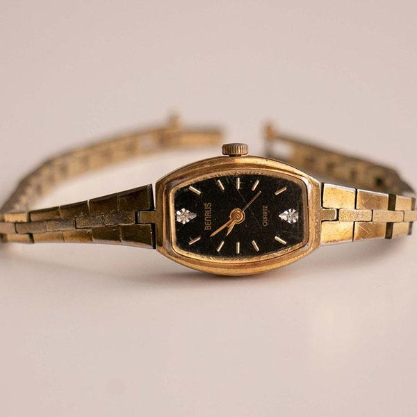 Benrus de tono de oro vintage reloj Para ella | Relojes de cuarzo de mujeres