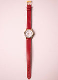 نادر Timex ساعة تاريخ الإنديجلو للنساء حزام مراقبة من الجلد الأحمر