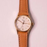 90 Timex Fecha de cuarzo de damas reloj con correa de cuero marrón
